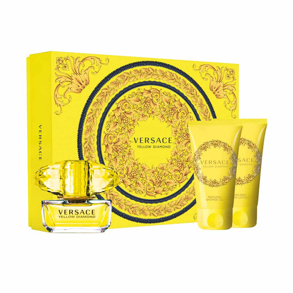 Versace Yellow Diamond Gift Set| Women's EDT 50ML+SG 50ML+ BL 50ML